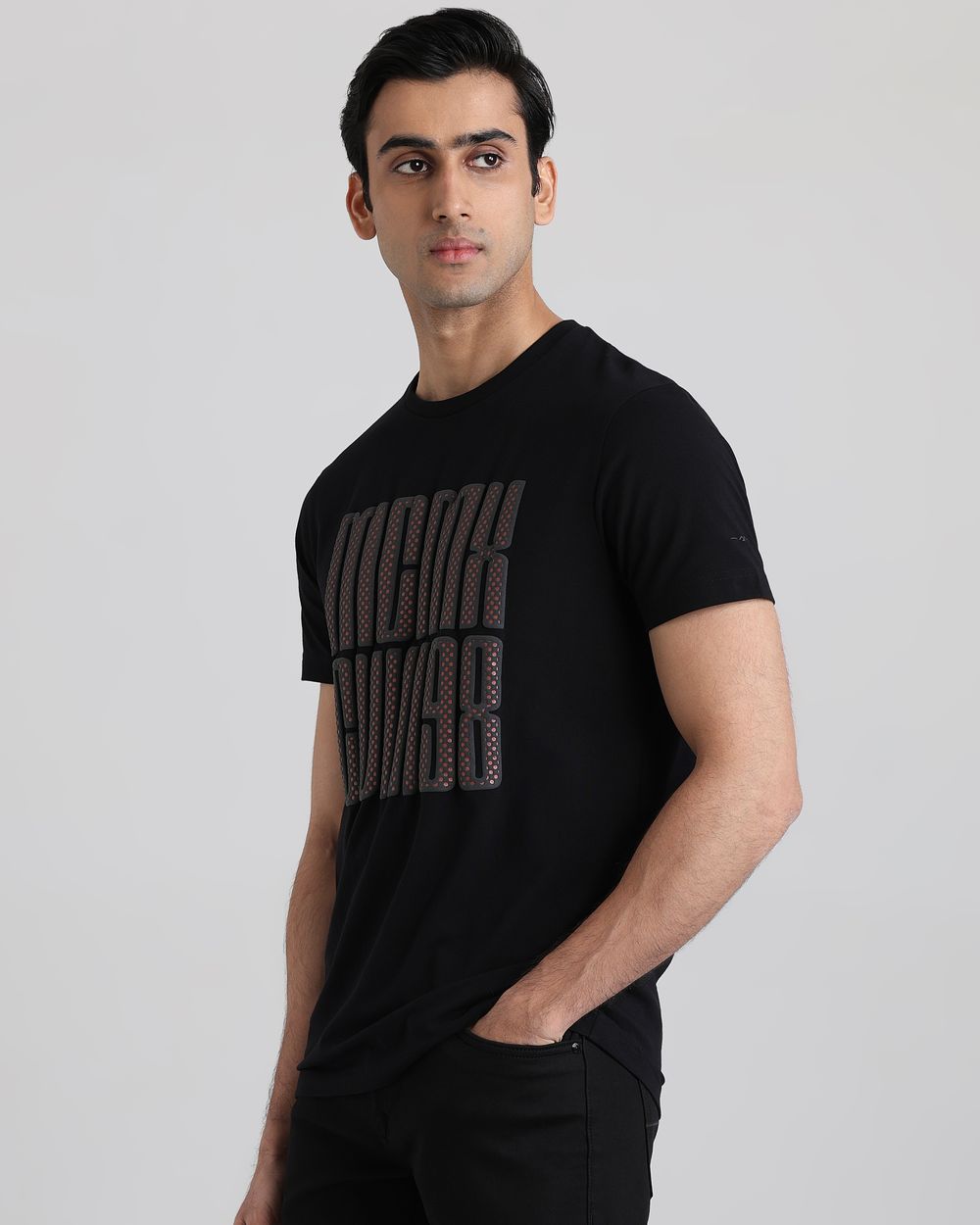 Black Graphic Slim Fit T-Shirt