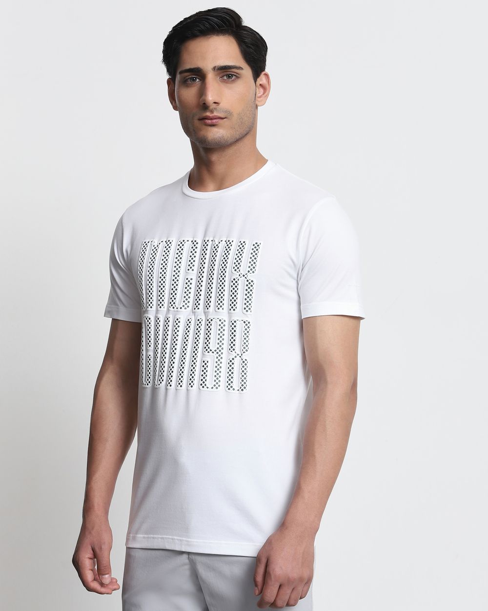 White Graphic Slim Fit T-Shirt