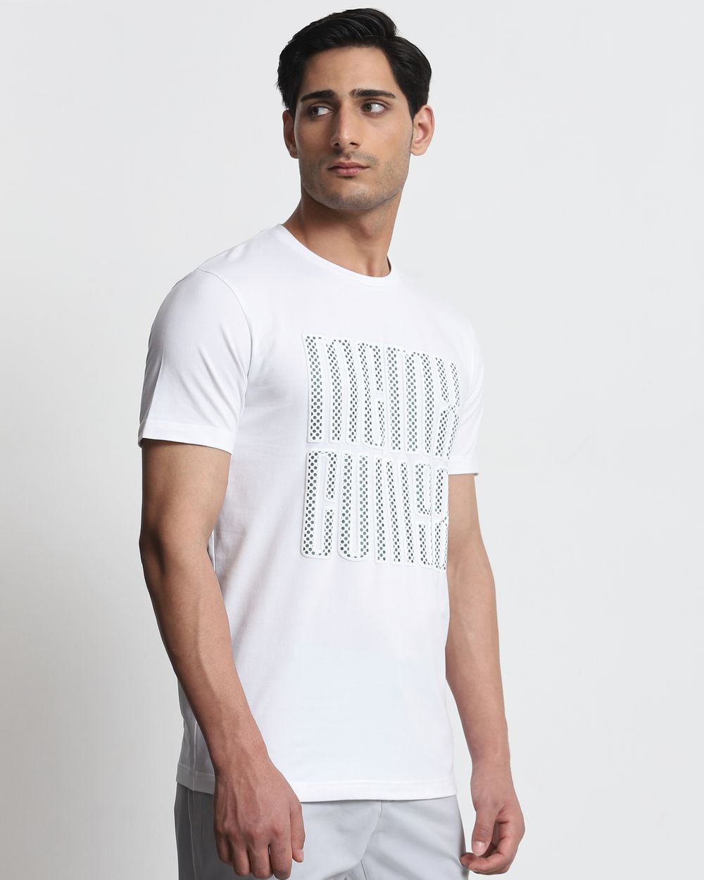 White Graphic Slim Fit T-Shirt
