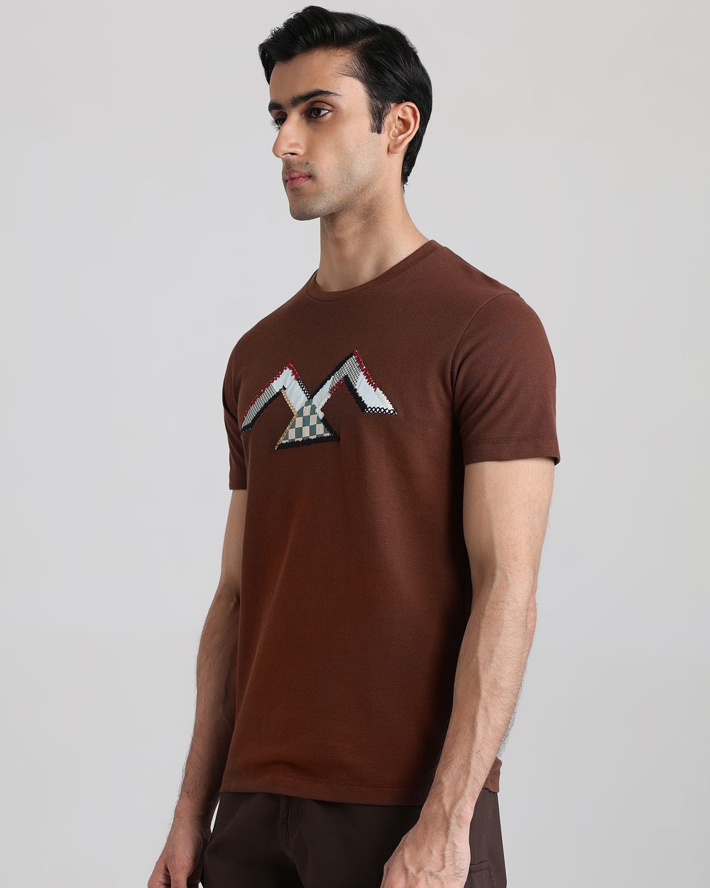 Brown Graphic Slim Fit T-Shirt