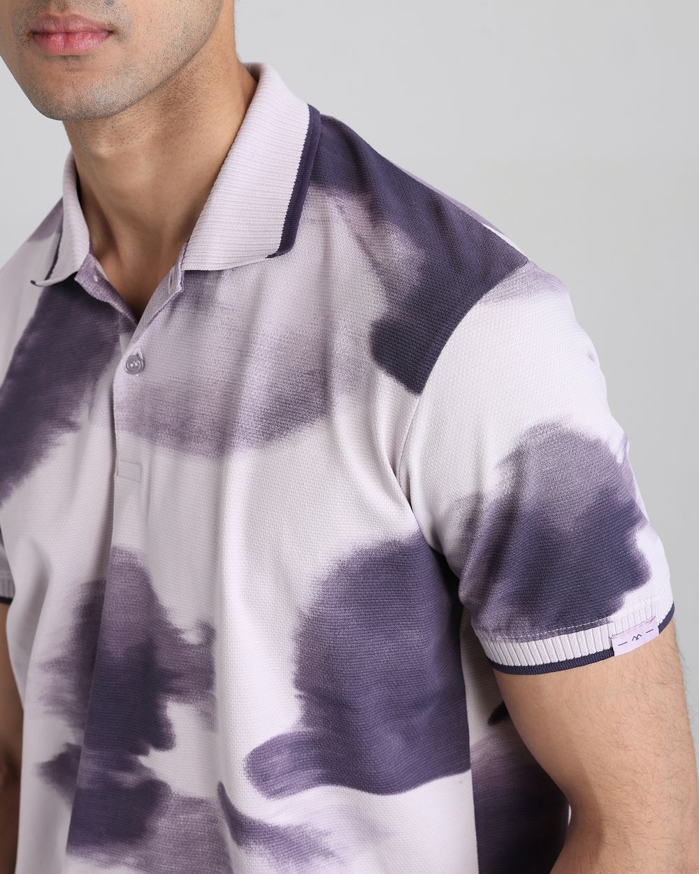 Lilac Abstract Print Regular Fit T-Shirt