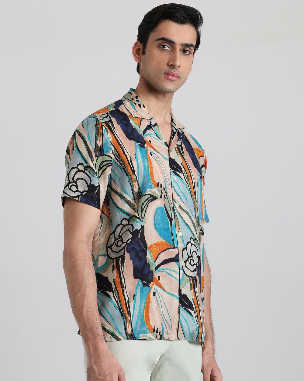 Multi Resort Print Relaxed Fit Casual Shirt