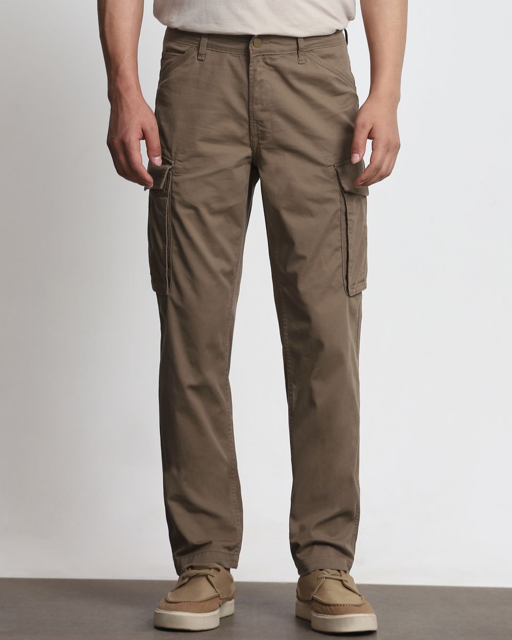 Khaki Slim Fit Cotton Cargo