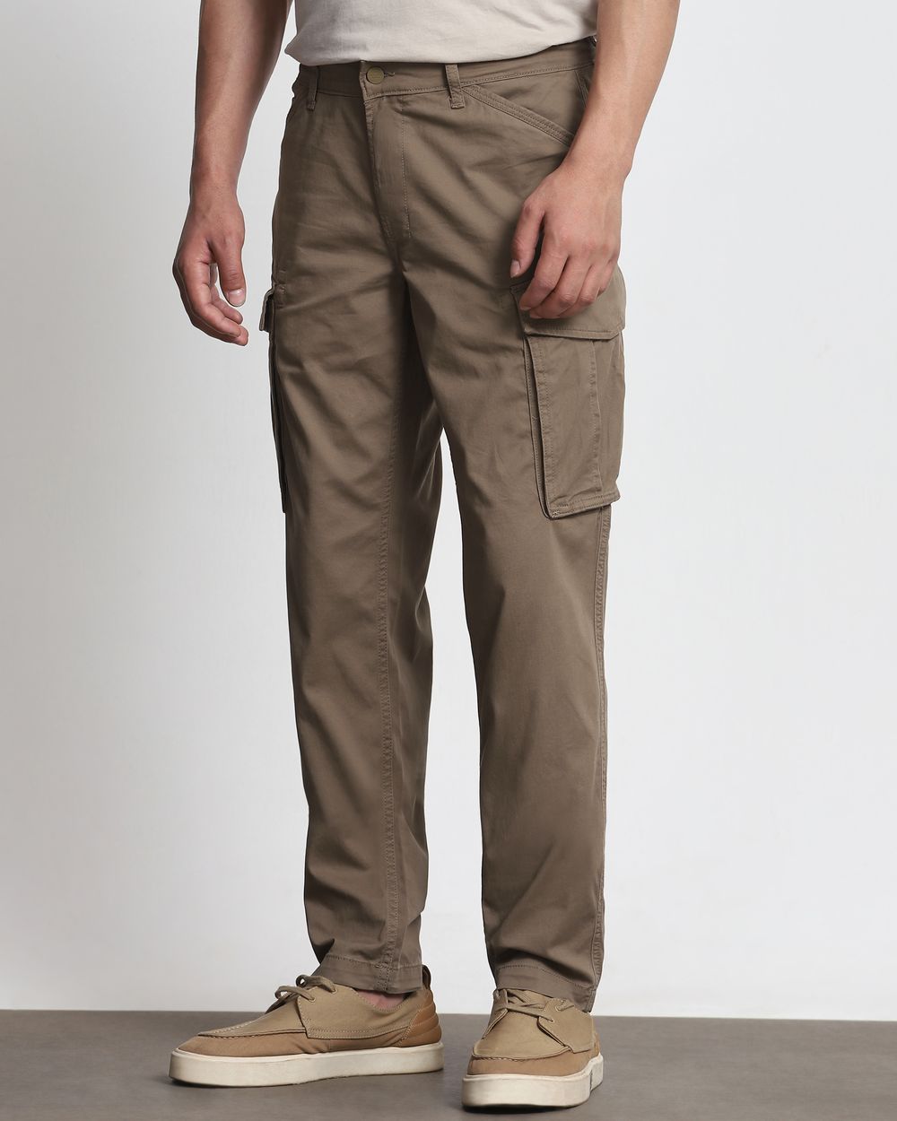 Khaki Slim Fit Cotton Cargo