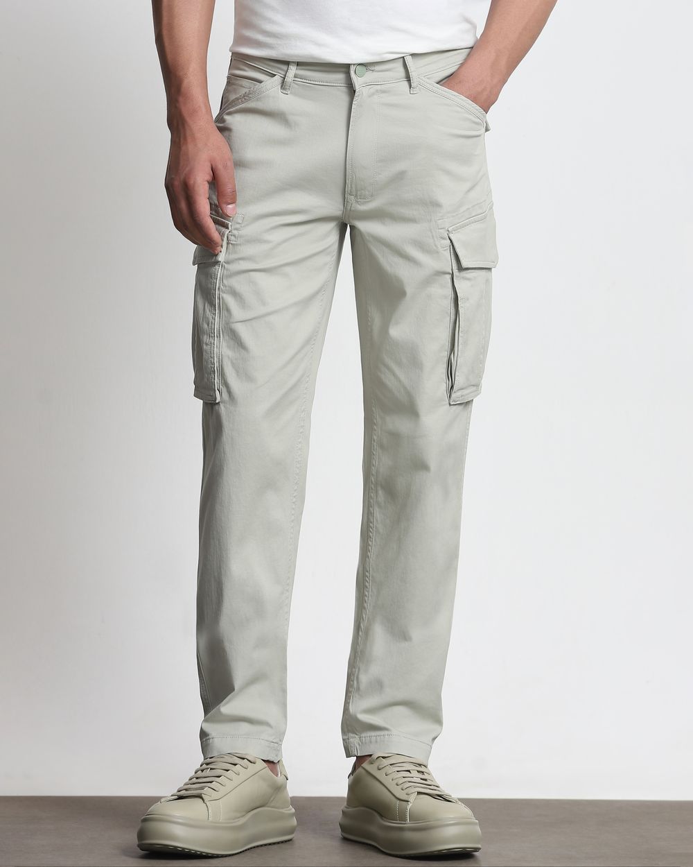 Sage Slim Fit Cotton Cargo