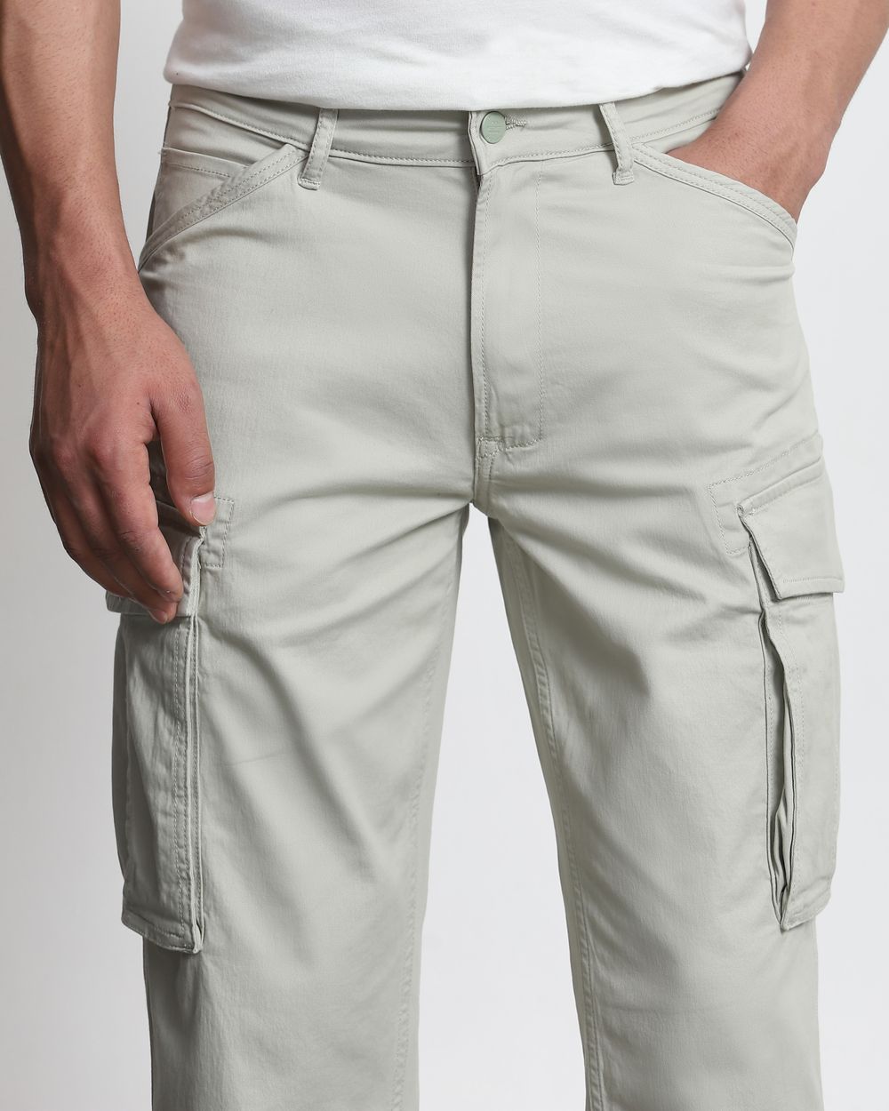 Sage Slim Fit Cotton Cargo