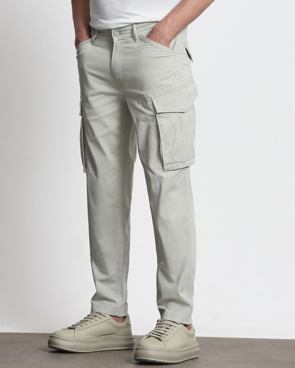 Sage Slim Fit Cotton Cargo