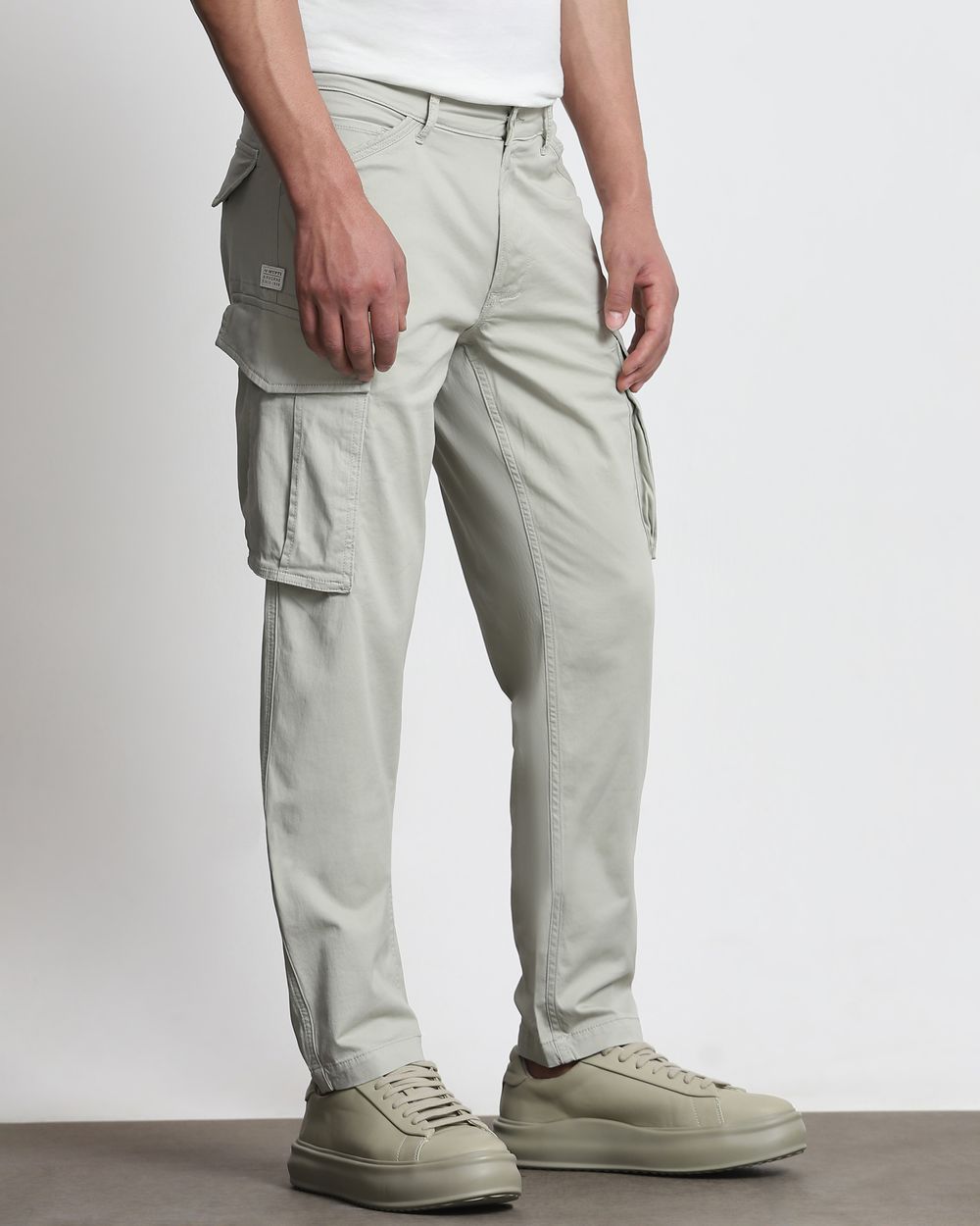 Sage Slim Fit Cotton Cargo