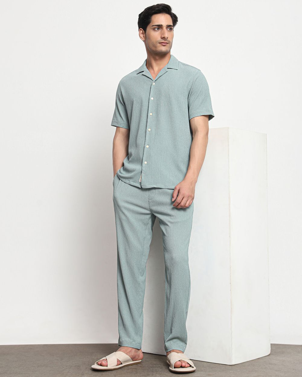 Green Relaxed Fit Drawstring Pants