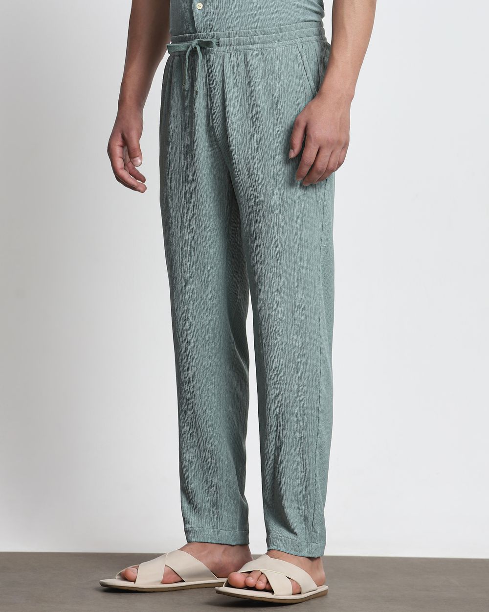 Green Relaxed Fit Drawstring Pants