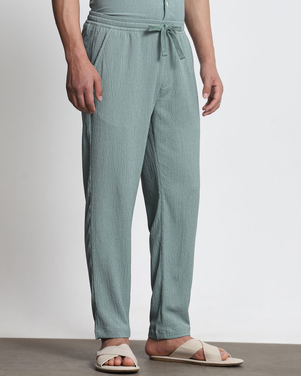 Green Relaxed Fit Drawstring Pants