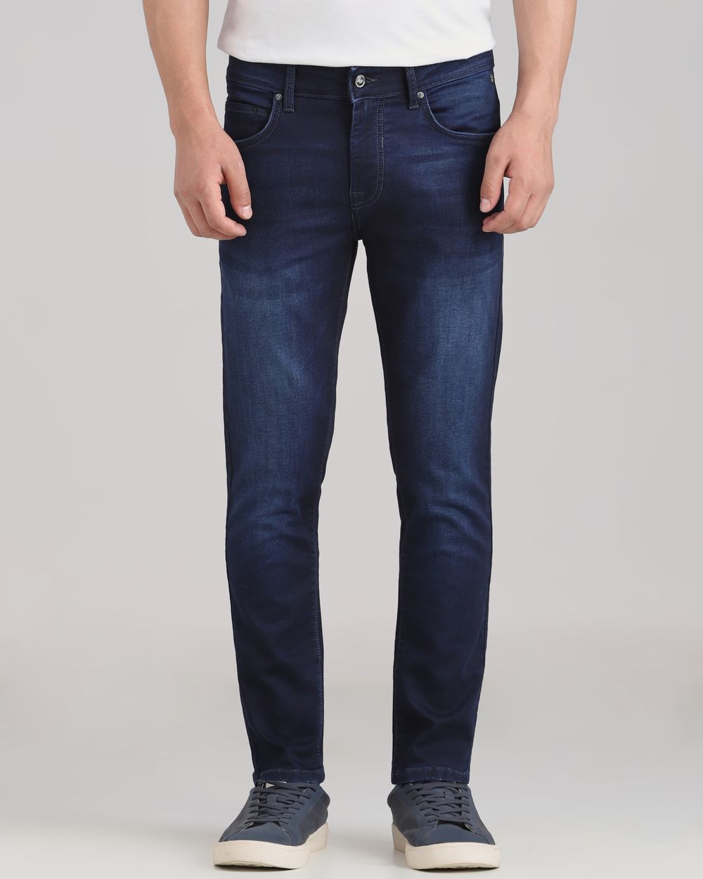 Deep Indigo Blue Ankle Length Denim Deluxe Jeans