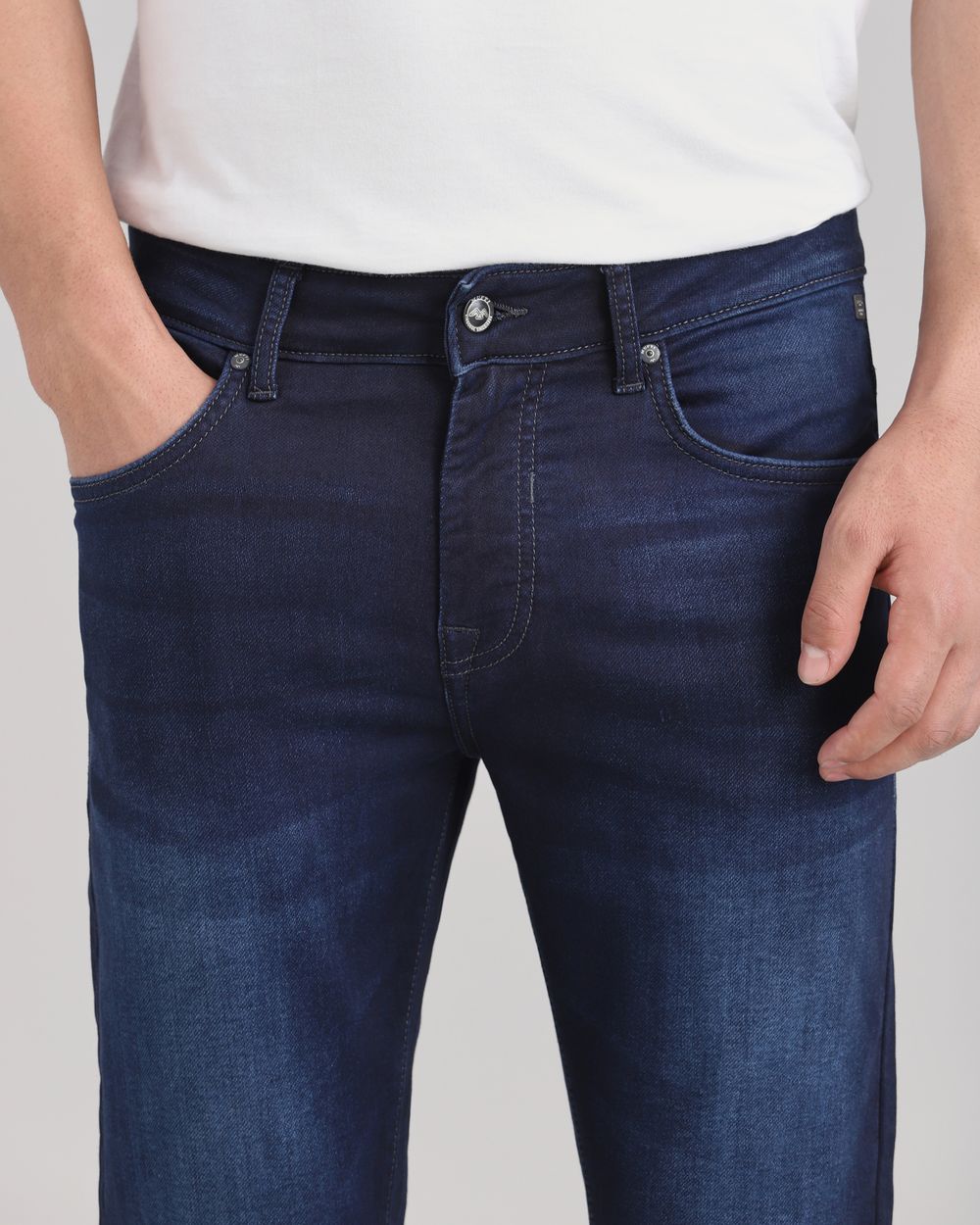 Deep Indigo Blue Ankle Length Denim Deluxe Jeans