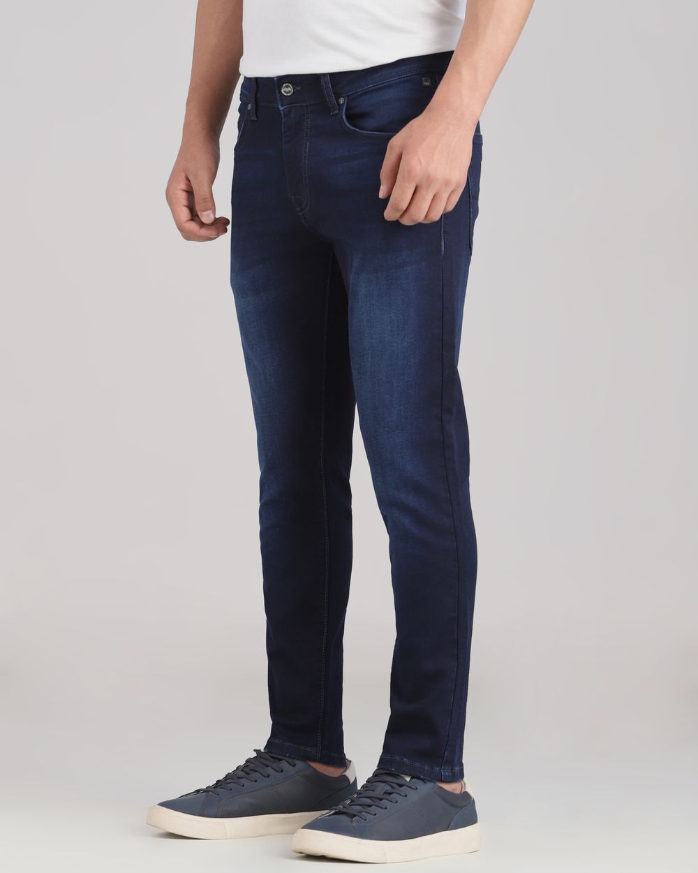 Deep Indigo Blue Ankle Length Denim Deluxe Jeans