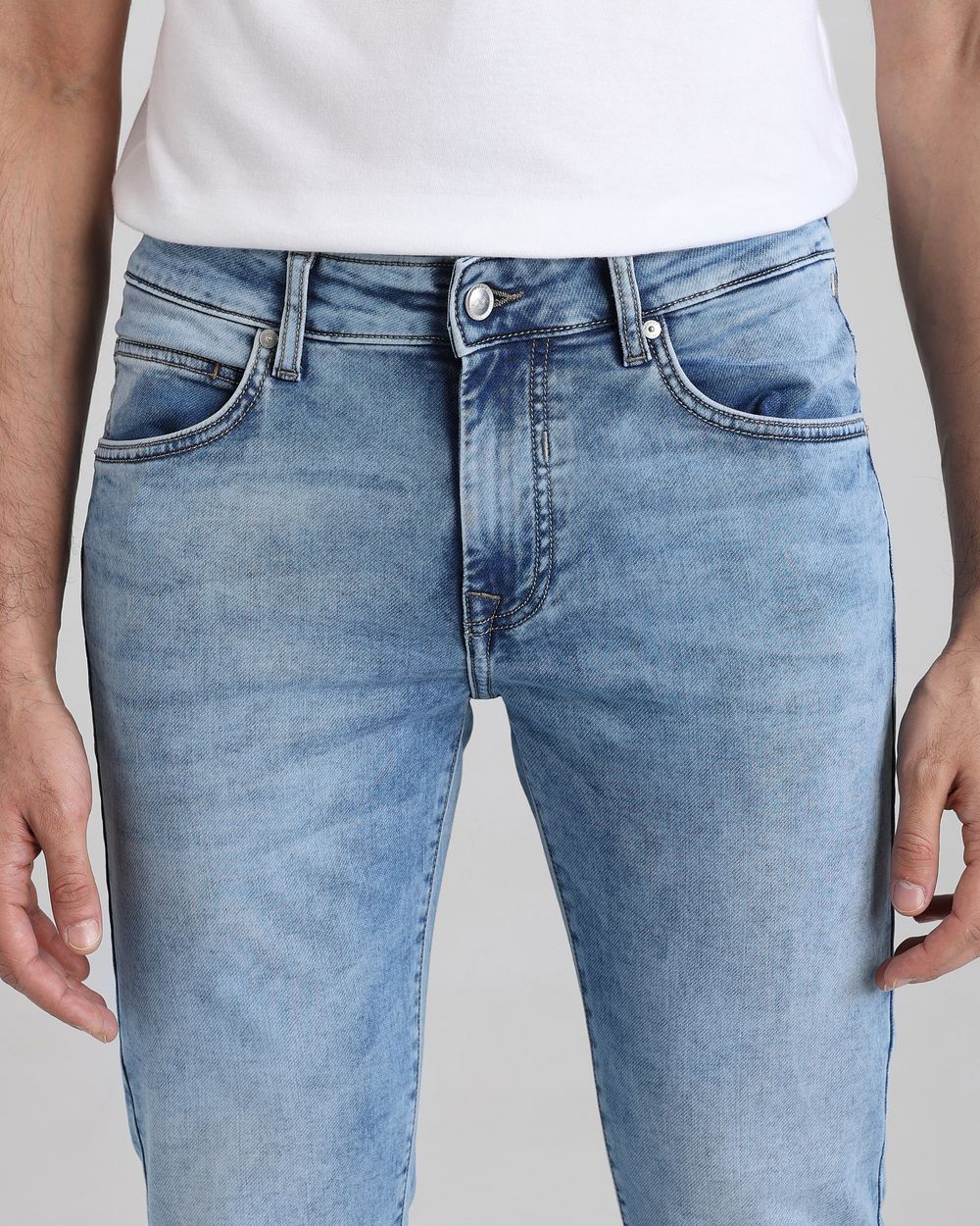 Light Blue Super Slim Fit Denim Deluxe Jeans