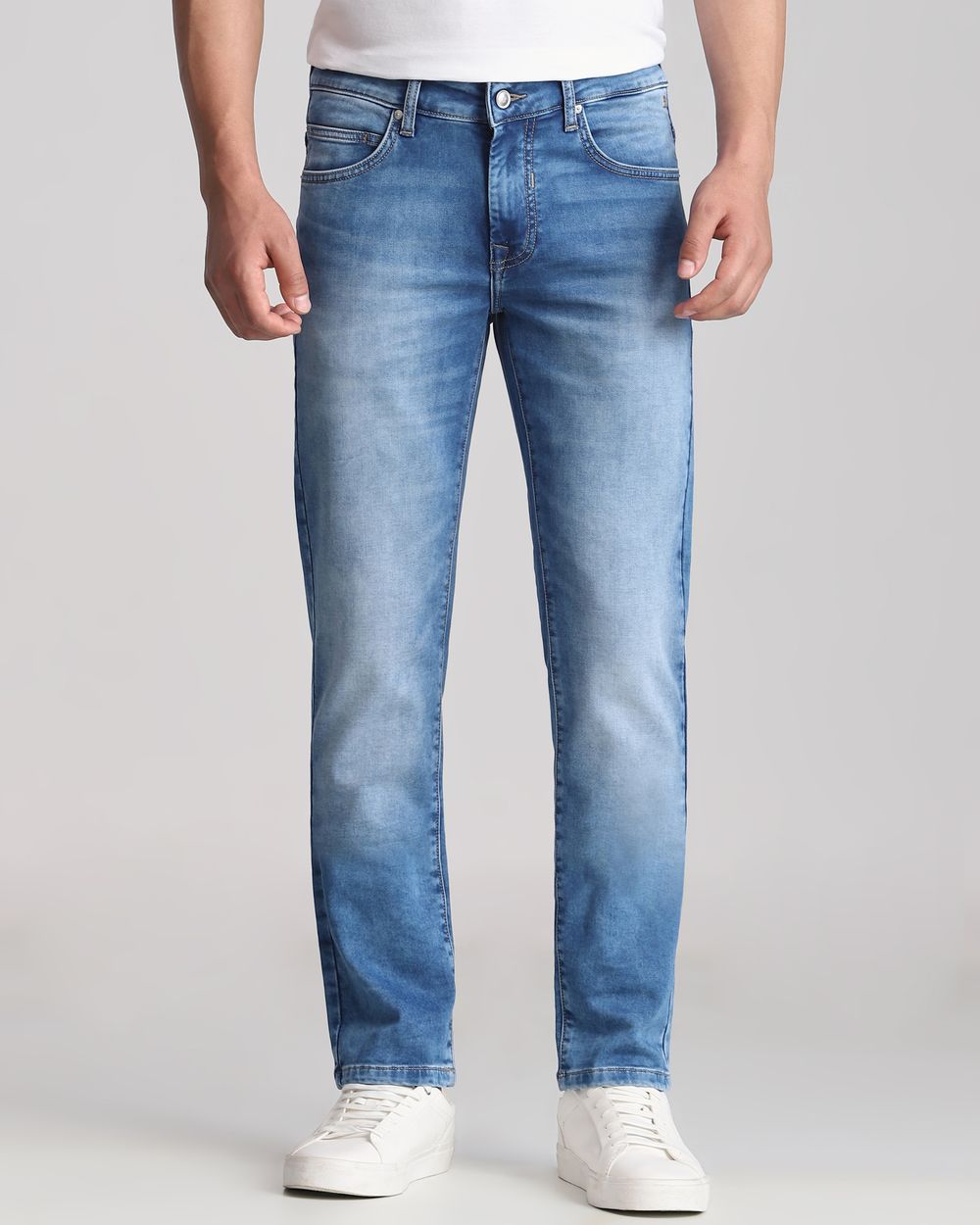 Mid Blue Super Slim Fit Denim Deluxe Jeans