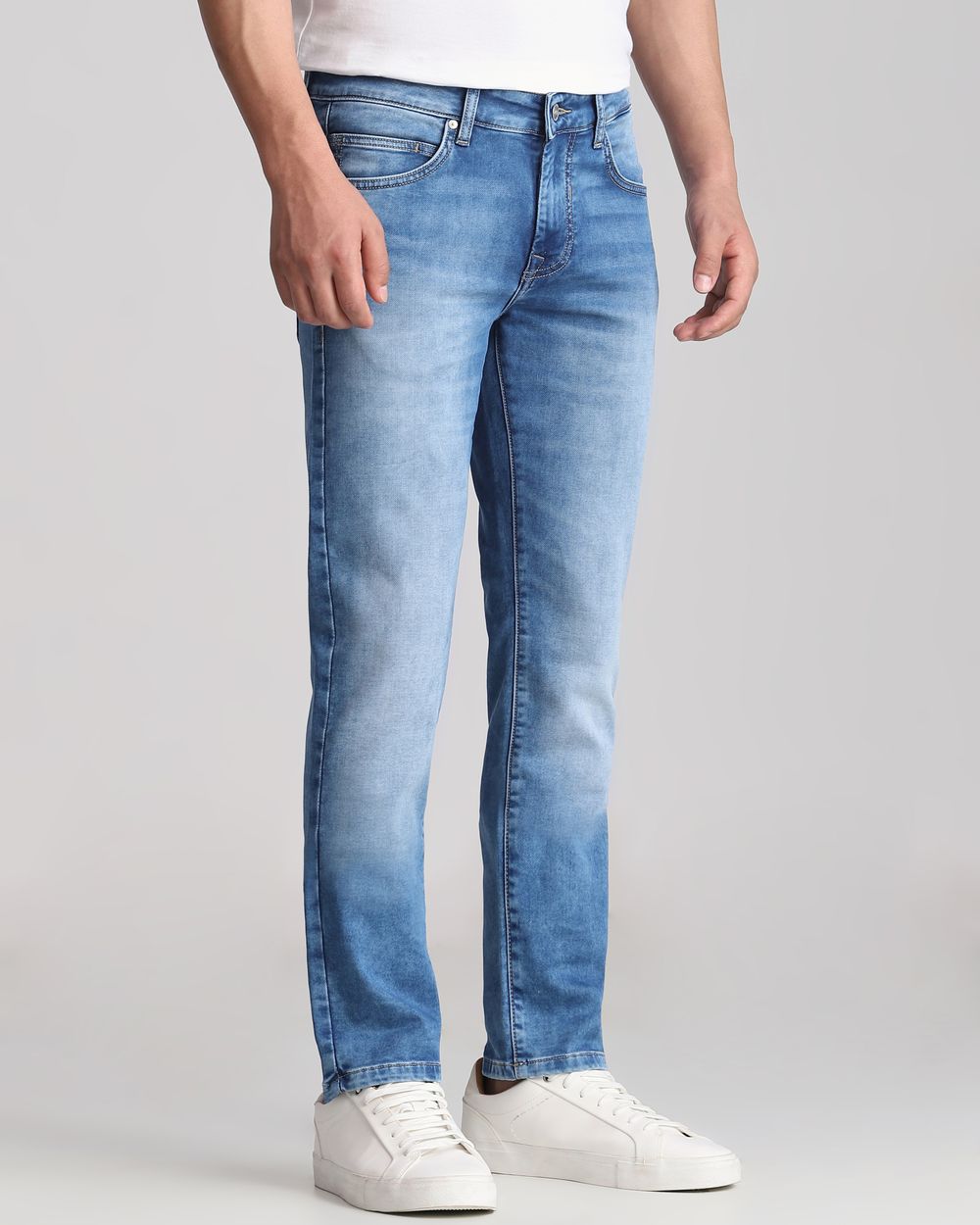 Mid Blue Super Slim Fit Denim Deluxe Jeans