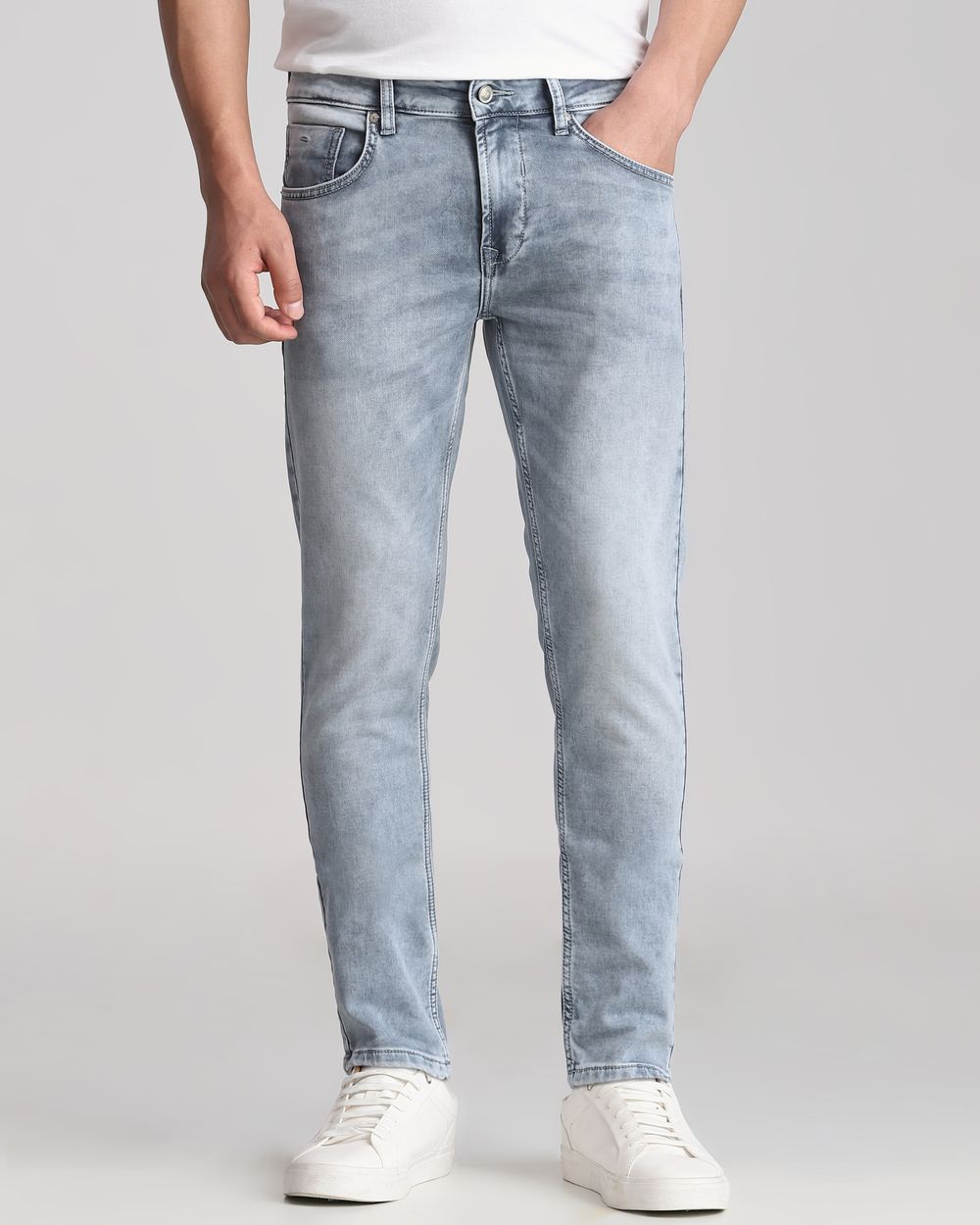 Grey Ankle Length Denim Deluxe Jeans