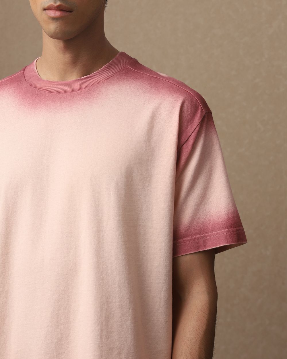 Peach Sprayed Oversized Loose Fit Tee