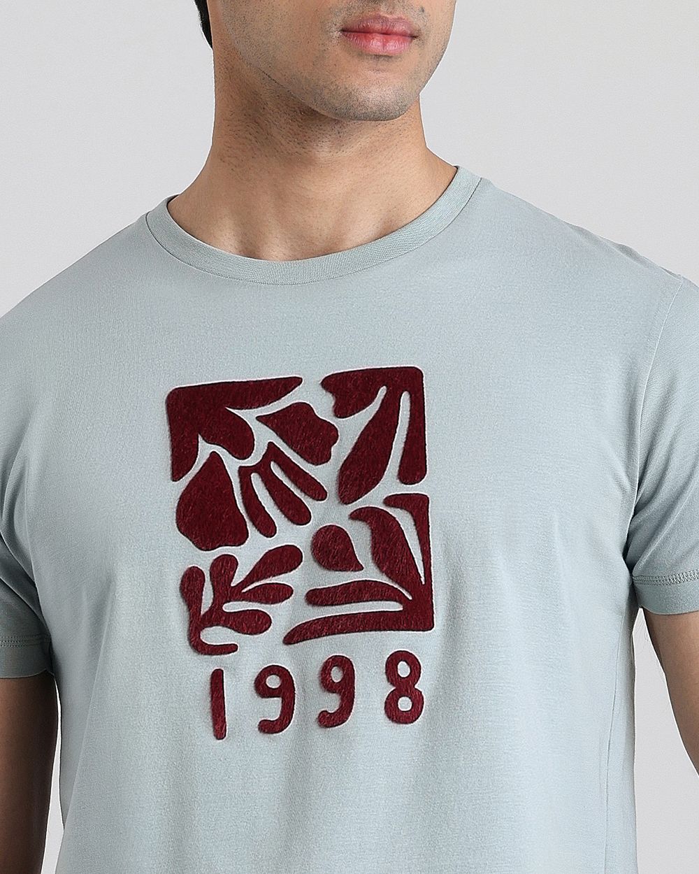 Light Green Graphic Slim Fit T-Shirt