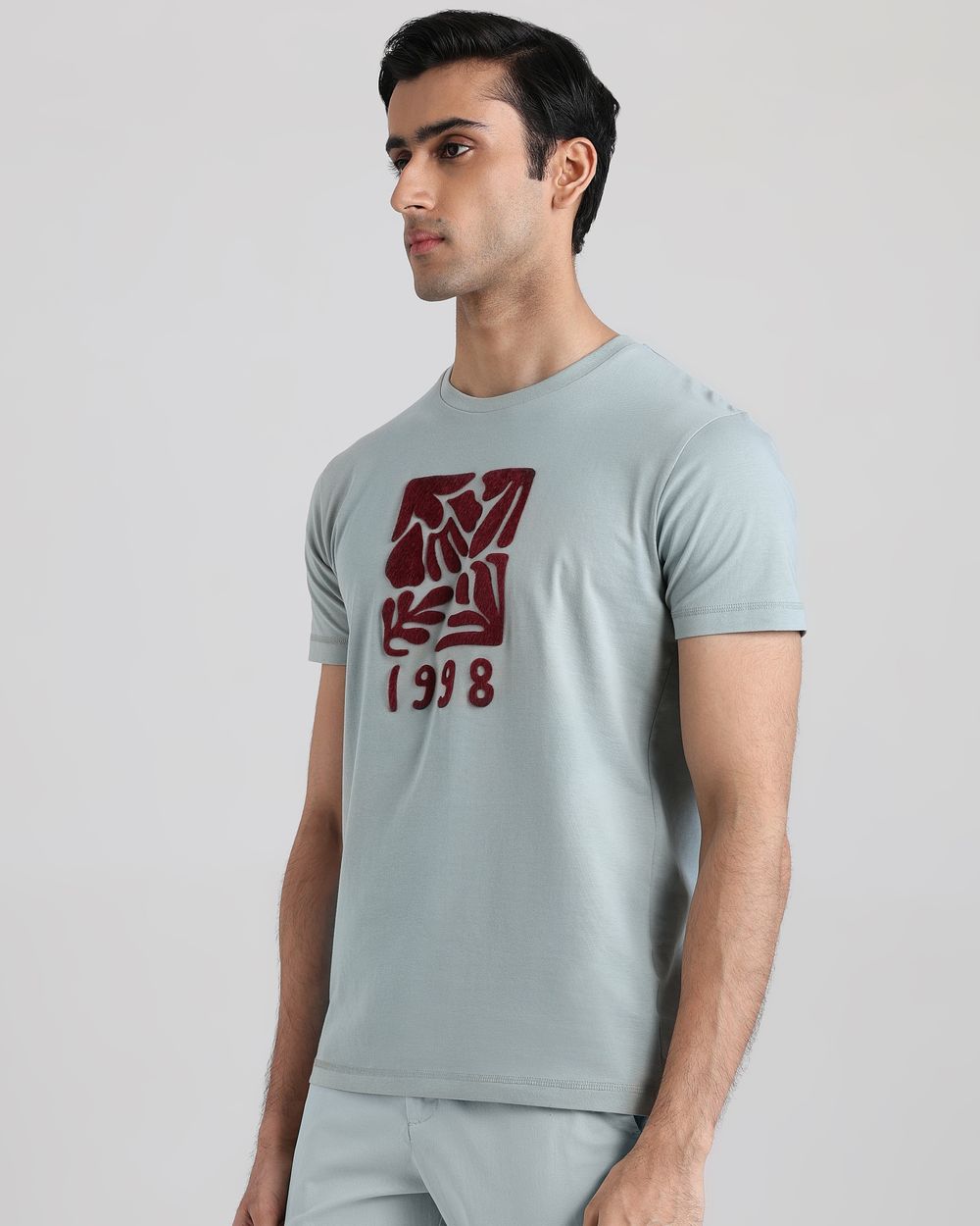 Light Green Graphic Slim Fit T-Shirt