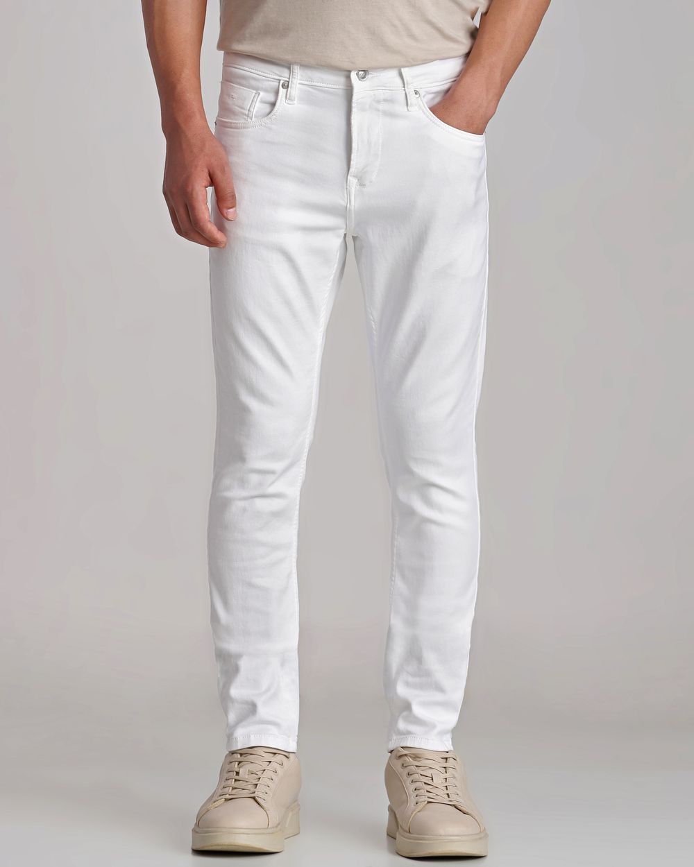 White Skinny Fit Denim Deluxe Jeans