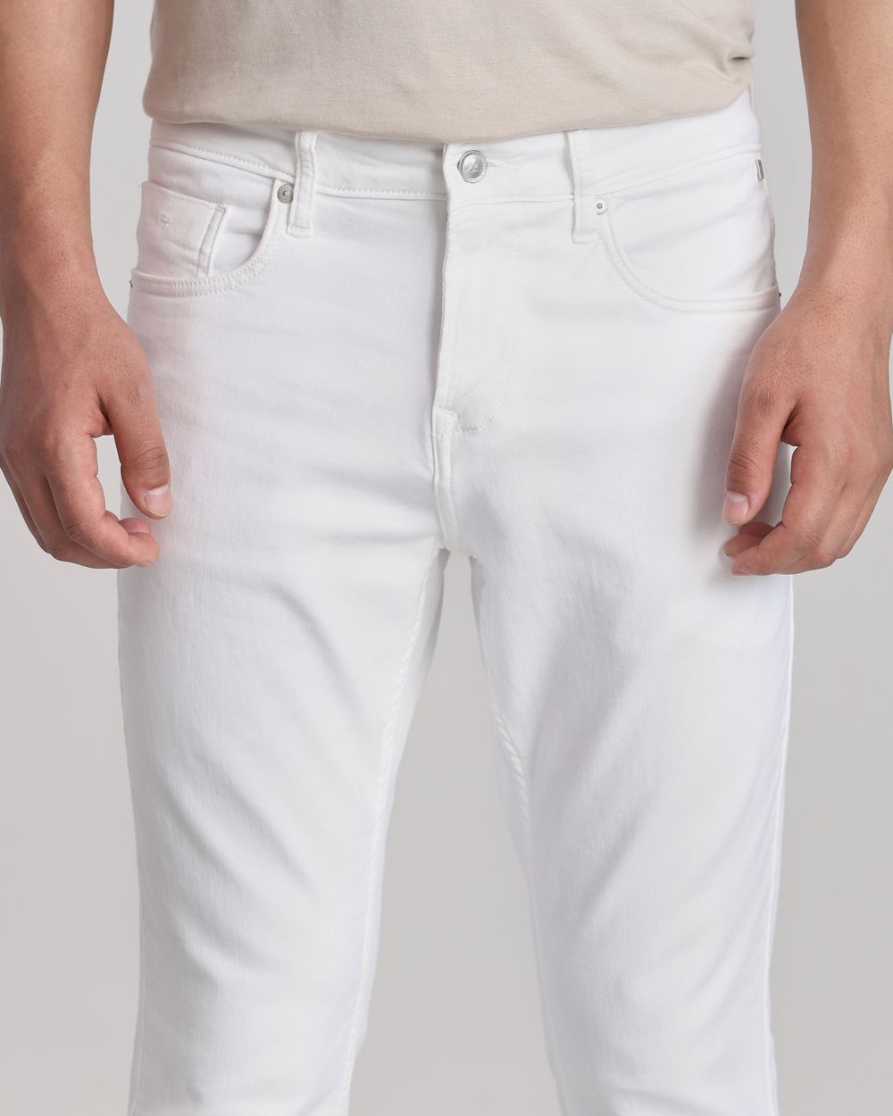 White Skinny Fit Denim Deluxe Jeans