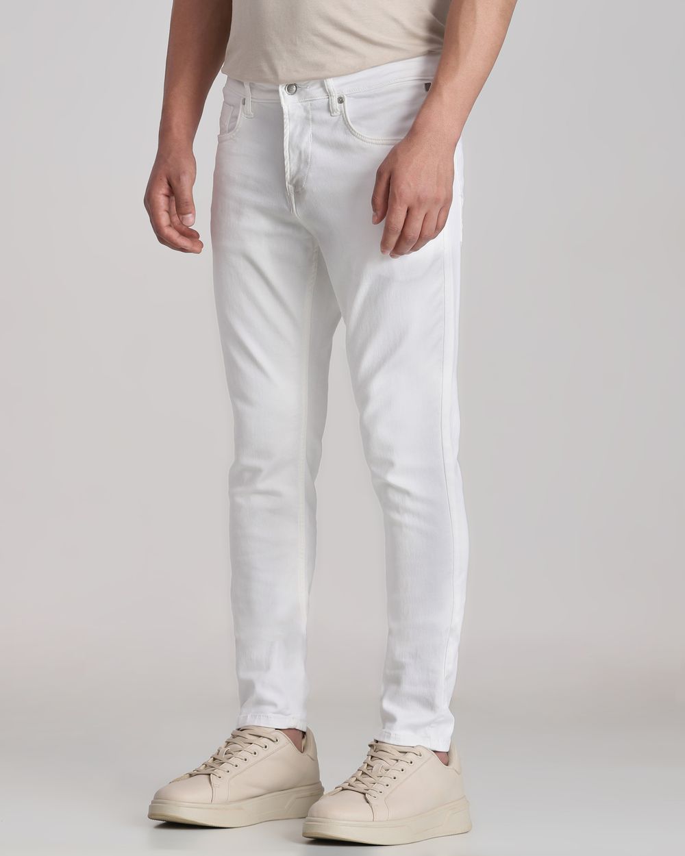 White Skinny Fit Denim Deluxe Jeans