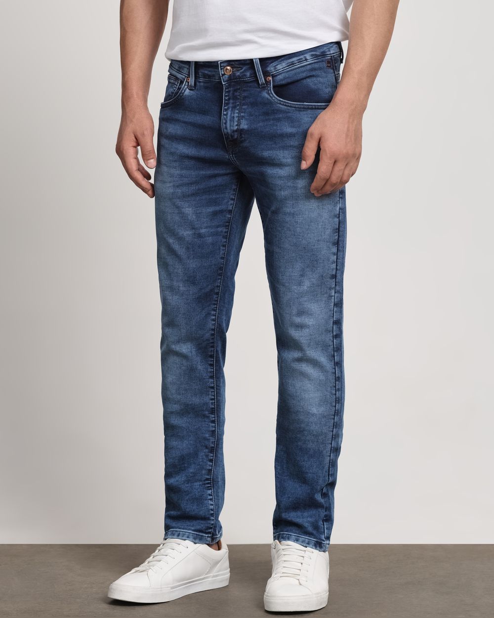Mid Blue Super Slim Fit Denim Deluxe Jeans