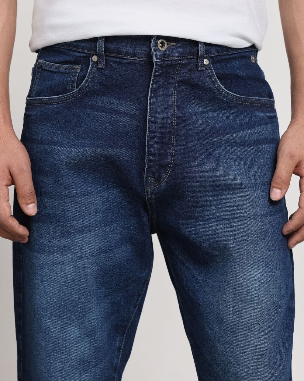 Dark Indigo Blue Loose Ankle Fit Originals Jeans