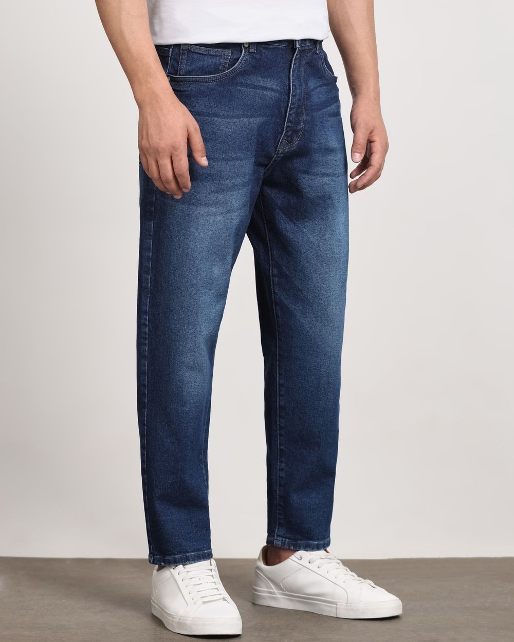 Dark Indigo Blue Loose Ankle Fit Originals Jeans
