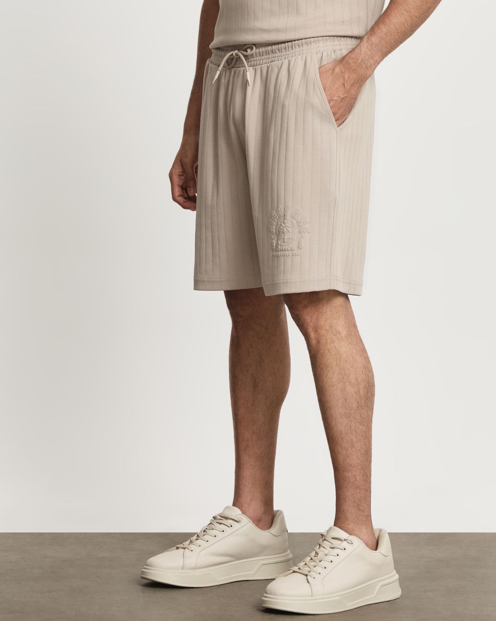 Beige Knitted Shorts