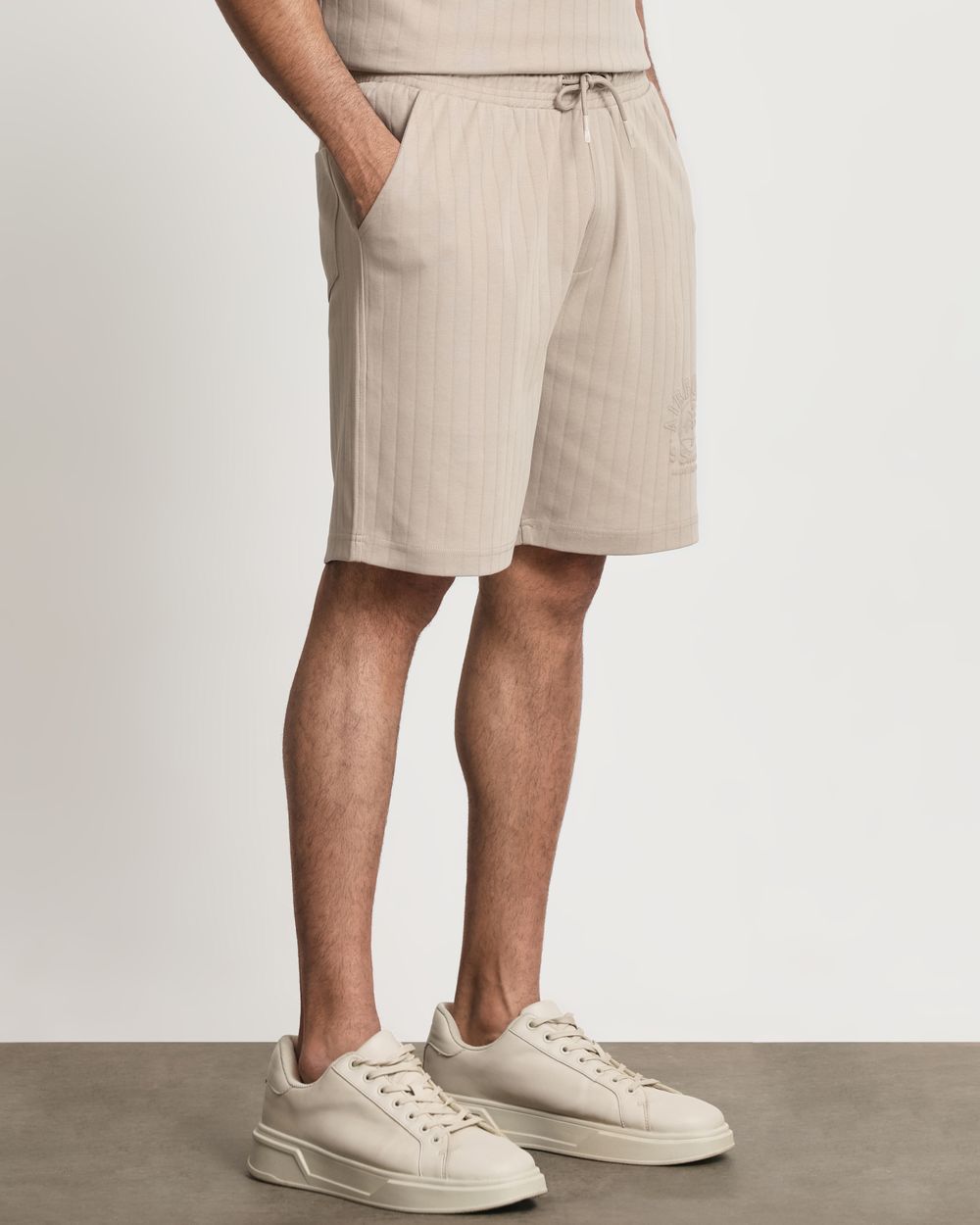 Beige Knitted Shorts