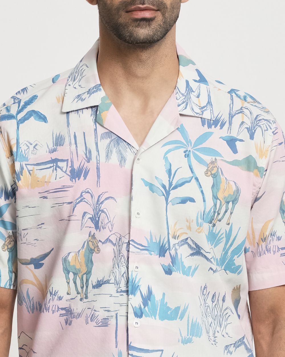 Multi Abstract Print Relaxed Fit Casual Shirt