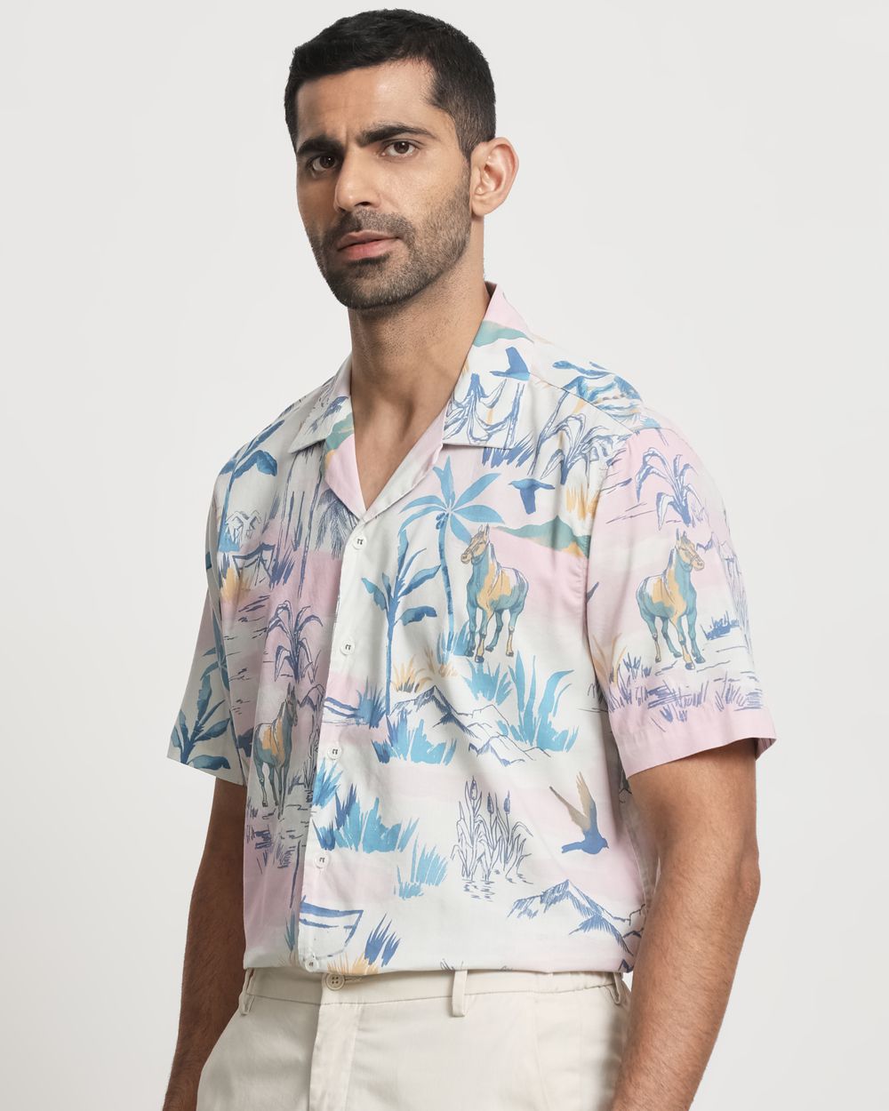 Multi Abstract Print Relaxed Fit Casual Shirt