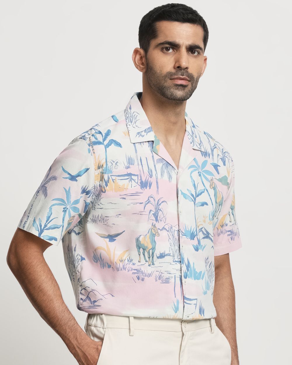Multi Abstract Print Relaxed Fit Casual Shirt