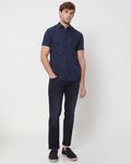 Blue Black Straight Fit Denim Deluxe Stretch Jeans