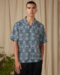 Green Navajo Print Loose Fit Casual Shirt