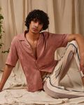 Pink Jacquard Floral Loose Fit Casual Shirt