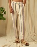 Beige Relaxed Fit Drawstring Trouser