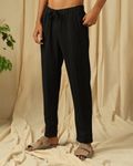 Black Relaxed Fit Drawstring Trouser
