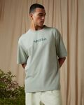 Light Green Chest Print Oversized Loose Fit Tee