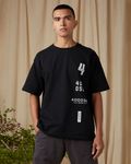 Black Flocked Oversized Loose Fit Tee