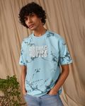 Turquoise Graphic Print Loose Fit T-Shirt