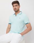 Turquoise Detail Plain Slim Fit Mini Popcornt-Shirt