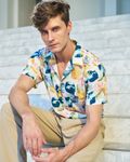 Multi Abstract Print Slim Fit Casual Shirt