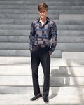 Charcoal Abstract Print Slim Fit Casual Shirt