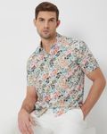 Multi Floral Print Slim Fit Casual Shirt