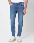 Mid Blue Ankle Length Denim Deluxe Stretch Jeans