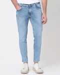 Mid Blue Ankle Length Denim Deluxe Stretch Jeans